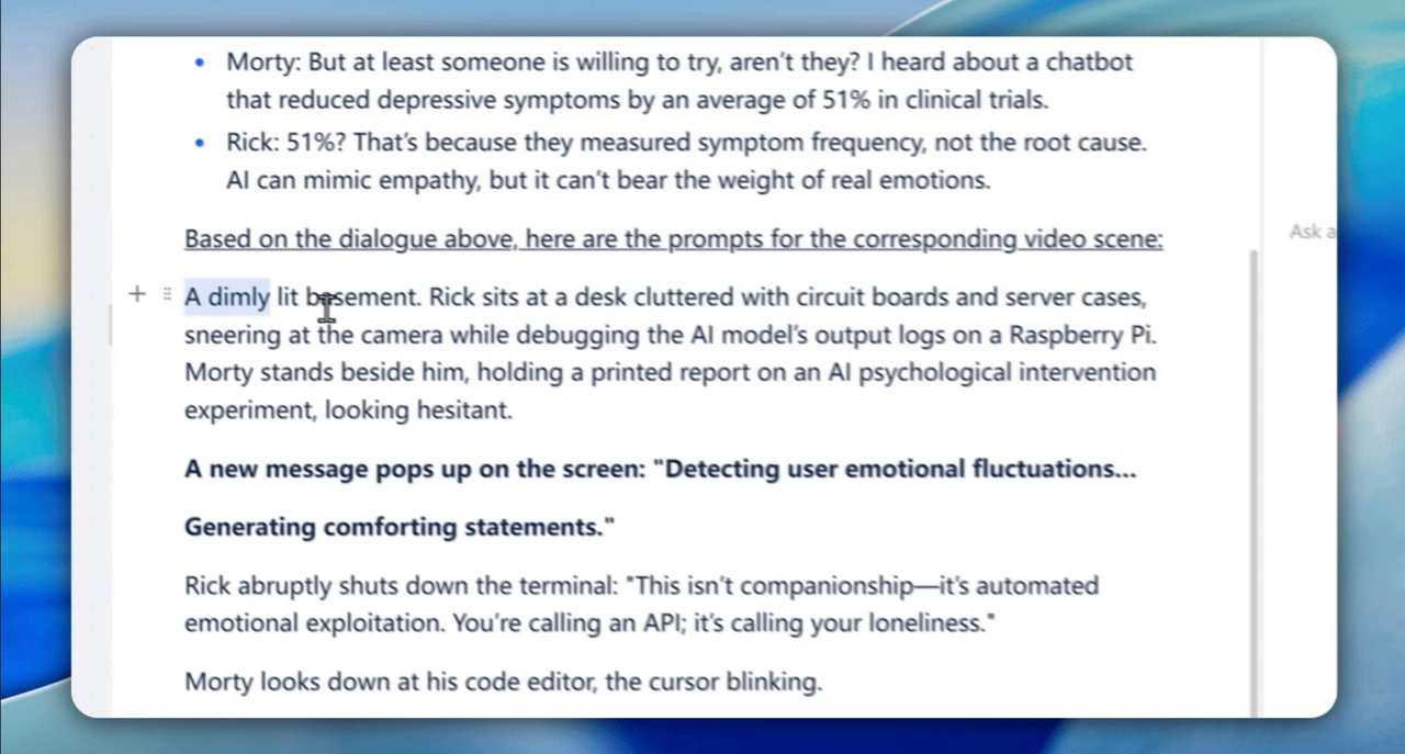 Transform script into ready-to-post content, by 1 click